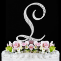 Crystal French Front Letter a to Z Monogramme Partielle Diamantee Wedding Cake Topper